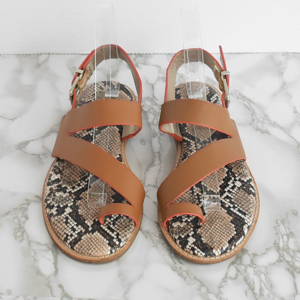 Crown Vintage Aaliyah Leather Sandal Brown Size 6.5 M - Picture 3 of 7